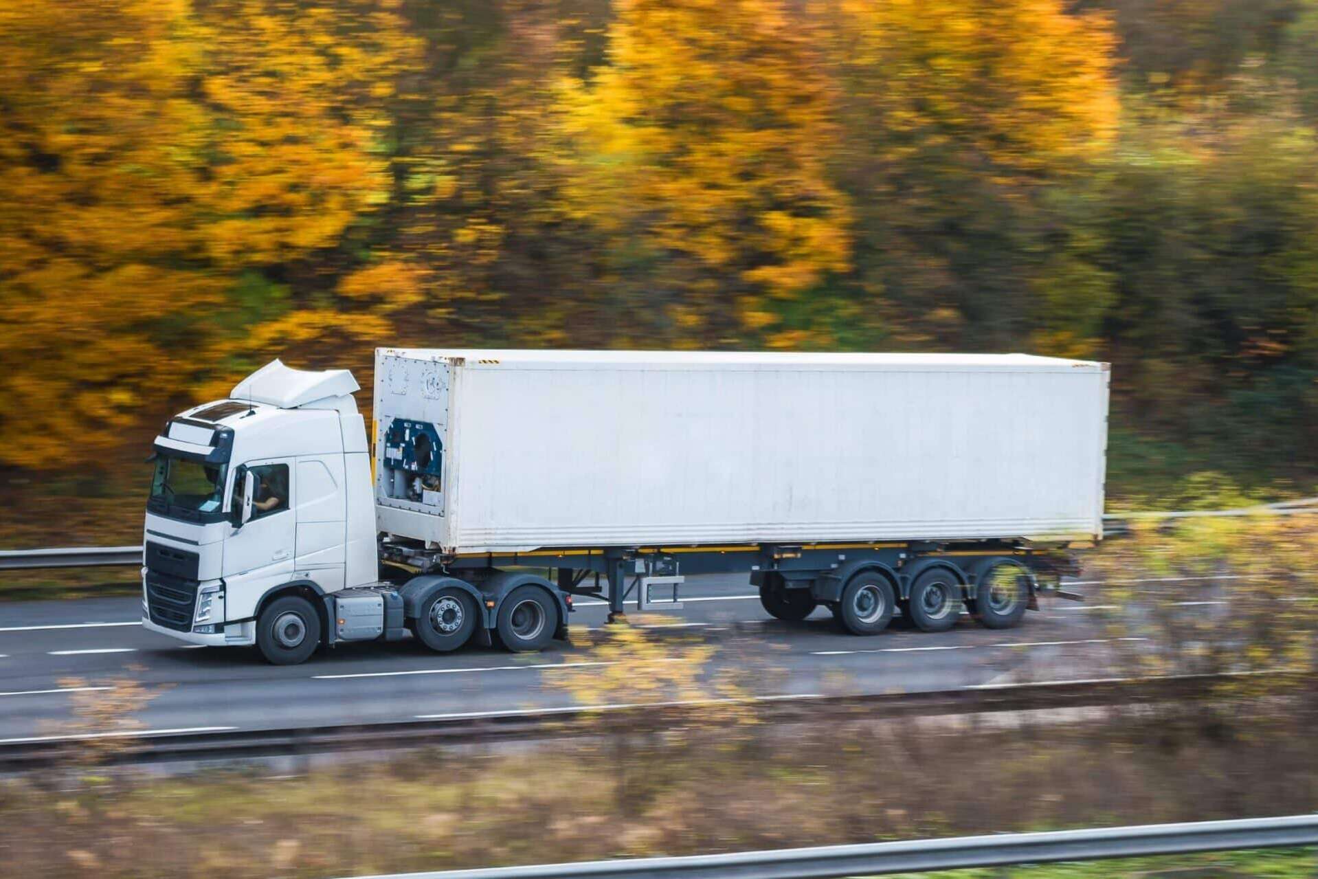 Delivery lorry on road for sropship